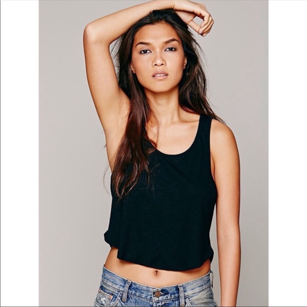 Free People Eva Crop Top - Black